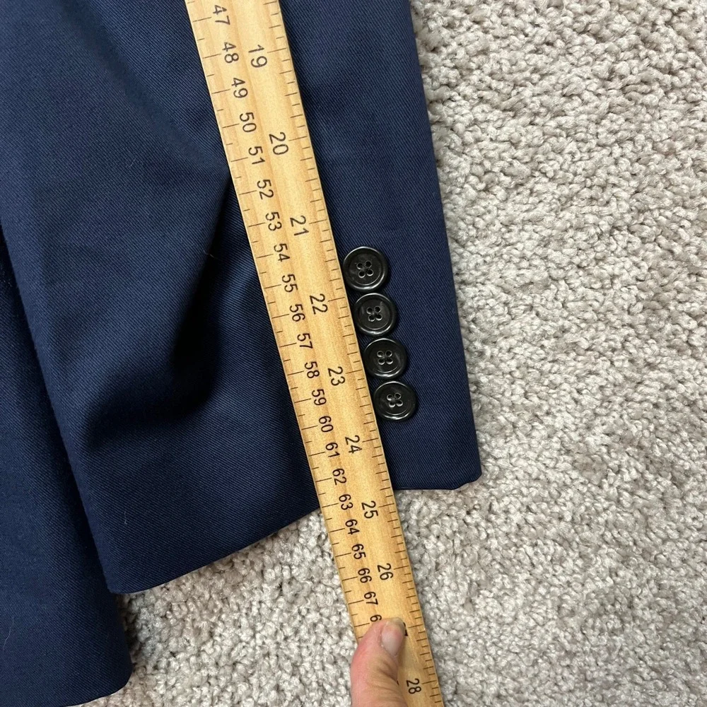 J.Crew Ludlow Blazer Mens 40S Navy Blue Duca Visconti Italian Cotton Sport Coat